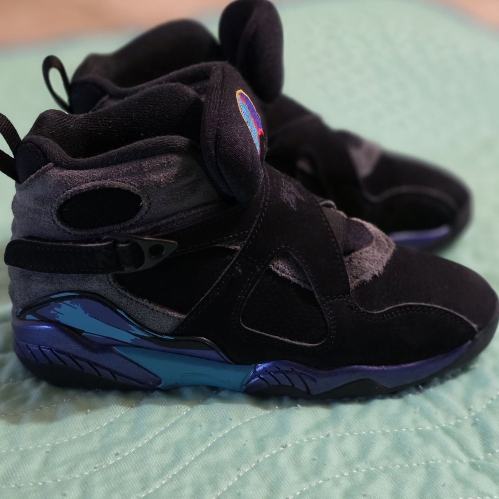 Jordan Kids Black and Blue Sneakers